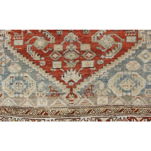 Antique Persian Malayer Rug With Geometric Medallion Design For Sale - Image 9 of 13