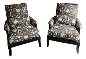 Late 20th Century Pair of McGuire “Umbria” Lounge Chairs
