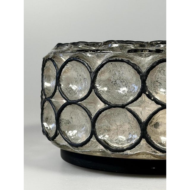 1960s/70s Ceiling Lamp, Plafoniere, Glashütte Limburg, Germany, Glass & Metal Item: Ceiling Lamp Manufacturer: Glashütte...