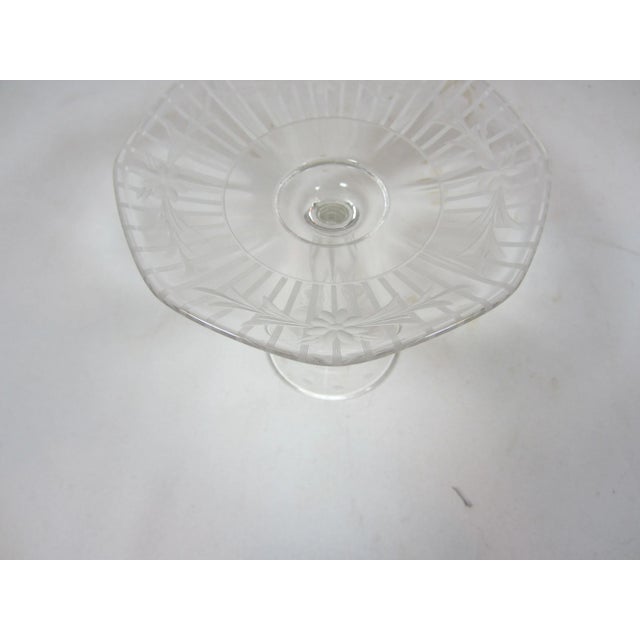 1930s Art Deco Crystal Compote For Sale - Image 4 of 6