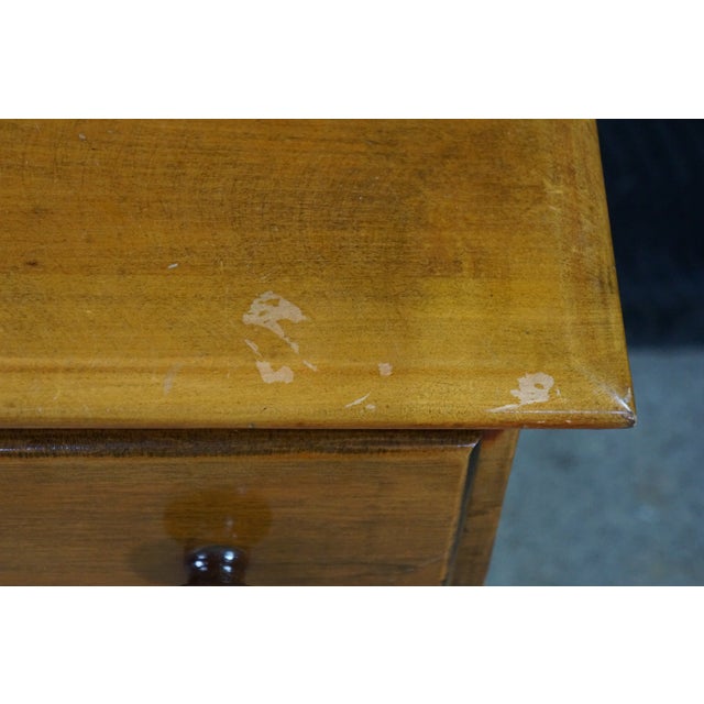 Antique American Country Farmhouse Maple and Pine Three Drawer Chest Dresser 42" For Sale - Image 4 of 17