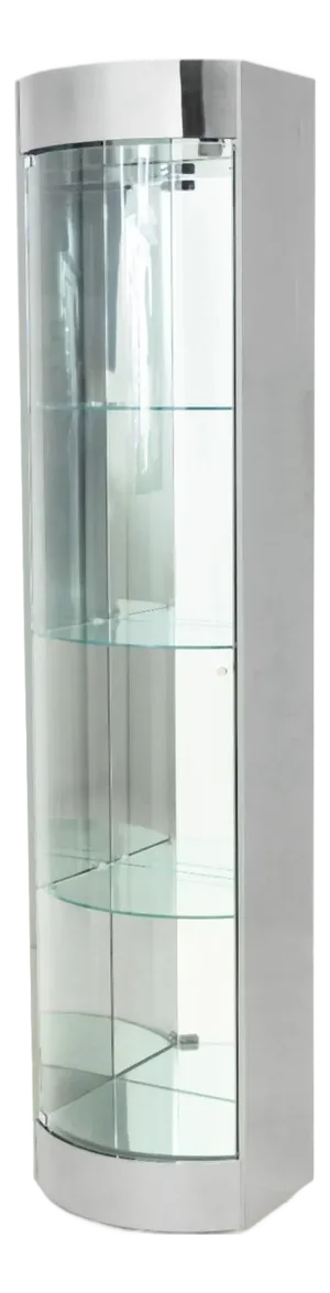 Modern Chrome and Glass Display Cabinet