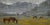 Cold on the Plain by Clyde Steadman | Oil Painting of horses grazing in a gray landscape For Sale