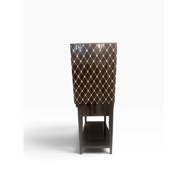 Wood Century Furniture Prink Illuminated Art Deco Revival Bar Cabinet For Sale - Image 7 of 16