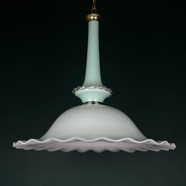 Vintage Murano Glass Pendant Lamp attributed Venini, Italy, 1970s For Sale - Image 10 of 18