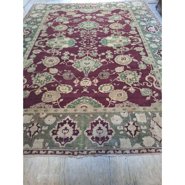 Traditional Late 20th Century Hand-Knotted Indian Agra Wool Rug, 14'3" × 11'4" For Sale - Image 3 of 10