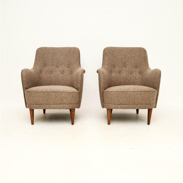 A stunning pair of vintage Swedish Samsas armchairs by Carl Malmsten. They were recently imported from Sweden, they date...