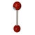 Mid-Century Modern 1960s Modernist Red Metal Double Ball Accent Table Lamp For Sale - Image 3 of 6