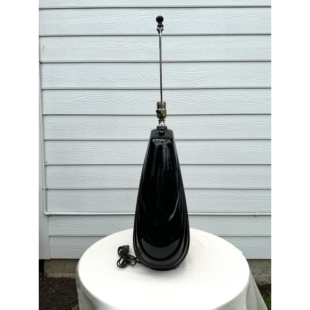 Art Deco Black Ceramic Large Table Lamp For Sale In Houston - Image 6 of 12