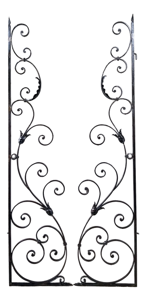 Antique Art Deco Wrought Iron Doors, 1890s, Set of 2