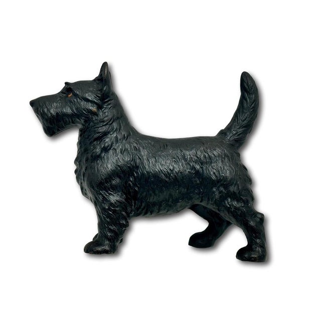 Very Nice Vintage Hubley Manufacturing Co. Cast Iron Standing Scottish Terrier - Scottie Dog Doorstop - Circa 1930s For Sale - Image 9 of 18