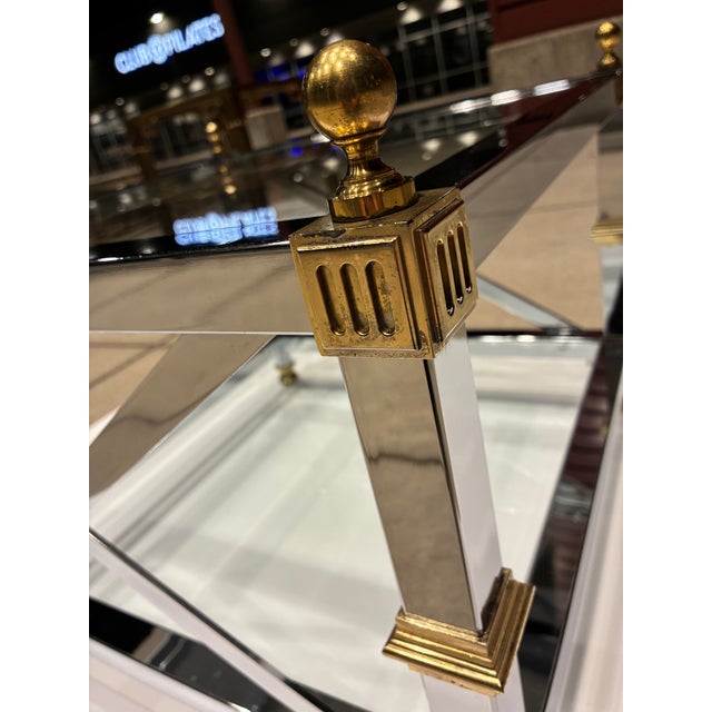 Mastercraft Chrome and Brass End Table For Sale - Image 12 of 12
