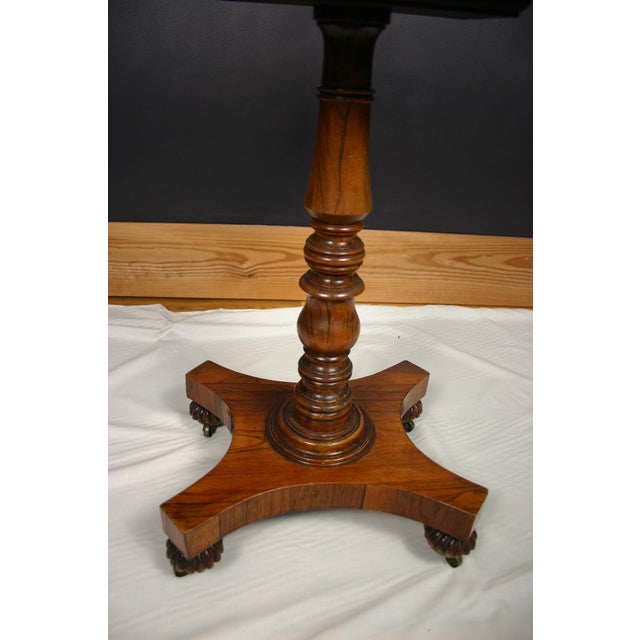Victorian Rosewood Teapoy on Turned Pedestal Base, England, 1850s For Sale - Image 5 of 15