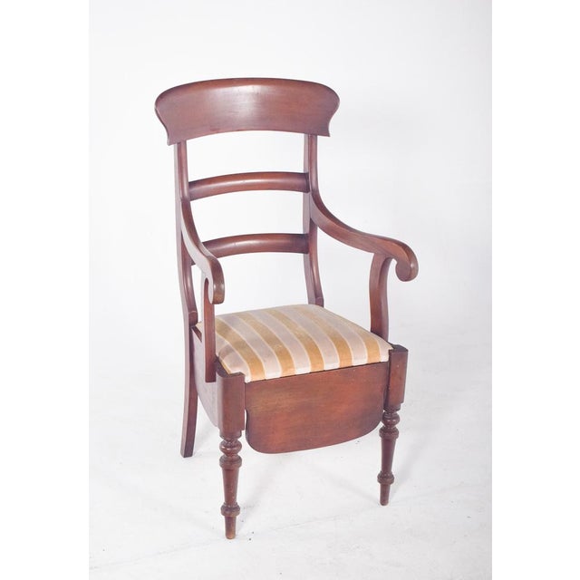 Pen Chair with Light Striped Upholstery, 1890s For Sale - Image 3 of 6