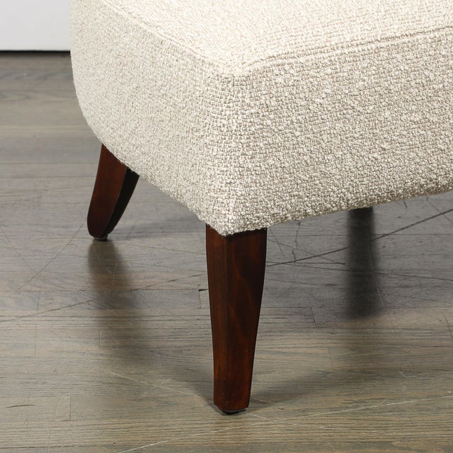 Pair of Mid-Century Curved Slipper Chairs W/ Bouclé Upholstery by Billy Haines For Sale - Image 10 of 13