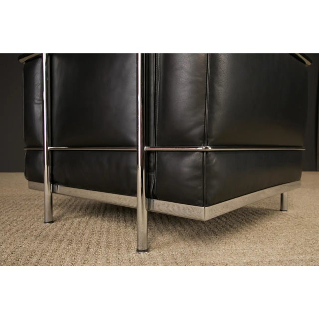Early Year 'Lc2' Leather Club Chair by Le Corbusier for Cassina, C 1980s, Signed For Sale - Image 12 of 18