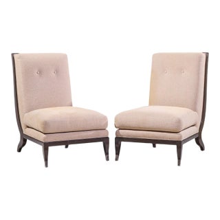 William Switzer Chaise Apollon Collection Armless Slipper Chairs - Pair For Sale