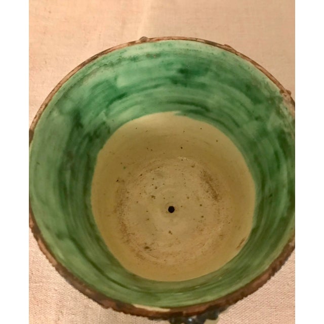 Brown 19th Century French Majolica Jardinieres - a Pair For Sale - Image 8 of 12