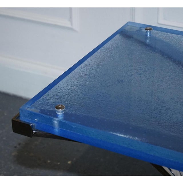 Custom Hand Made Glass Marine Grade Stainless Steel Coffee Table from Soliart For Sale - Image 6 of 18