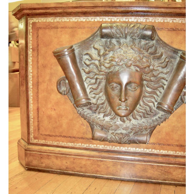 Maitland - Smith Mid-Century Modern Maitland Smith Leather Wrapped Center Table For Sale - Image 4 of 7