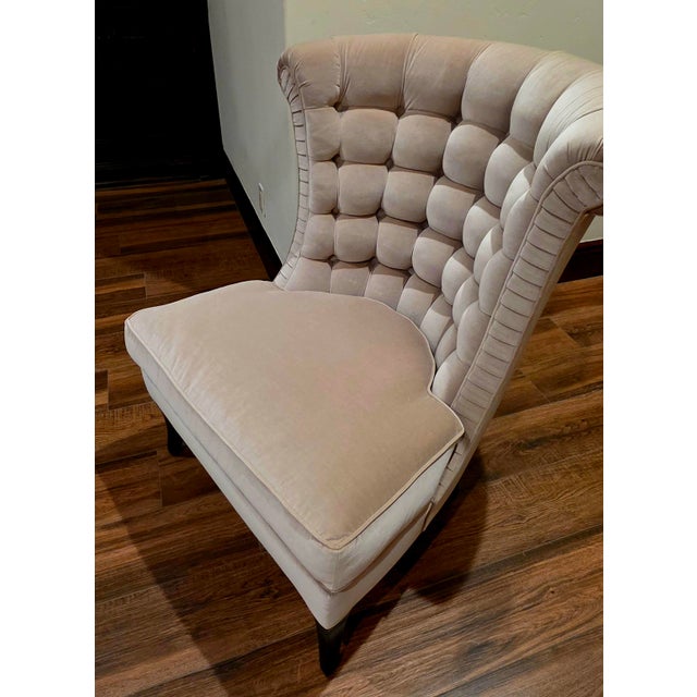2020s Ebanista Harlow Tufted Lounge Chair - Legs in Dark Walnut Finish For Sale - Image 5 of 7
