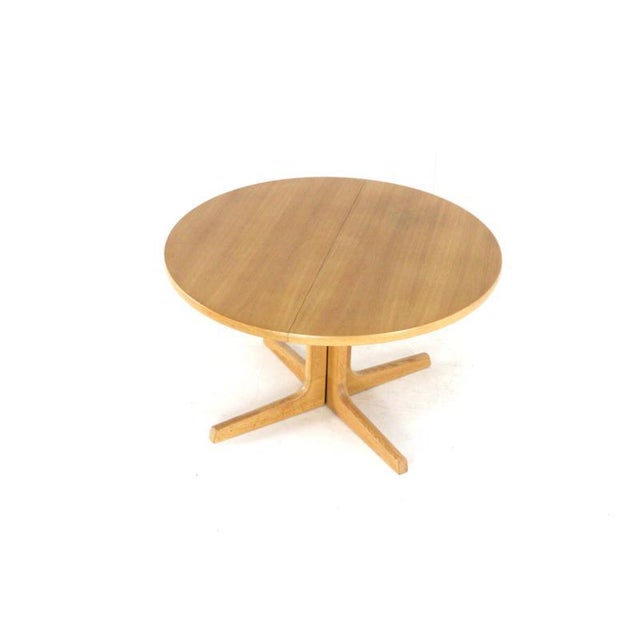 1970s Round Extendable Oak Nordenskov Dining Table For Sale - Image 5 of 16