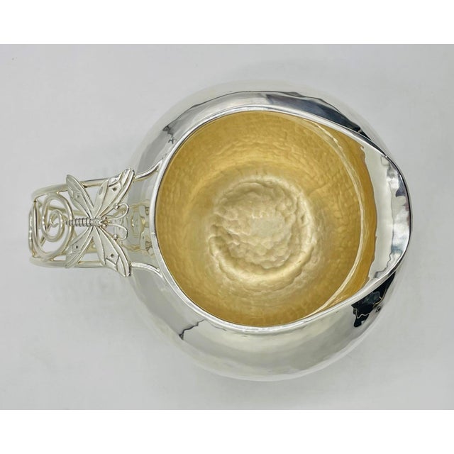 1980s Whimsical Emilia Castillo Water Pitcher in Hammered Silver Finish, Mexico Silver For Sale - Image 13 of 18