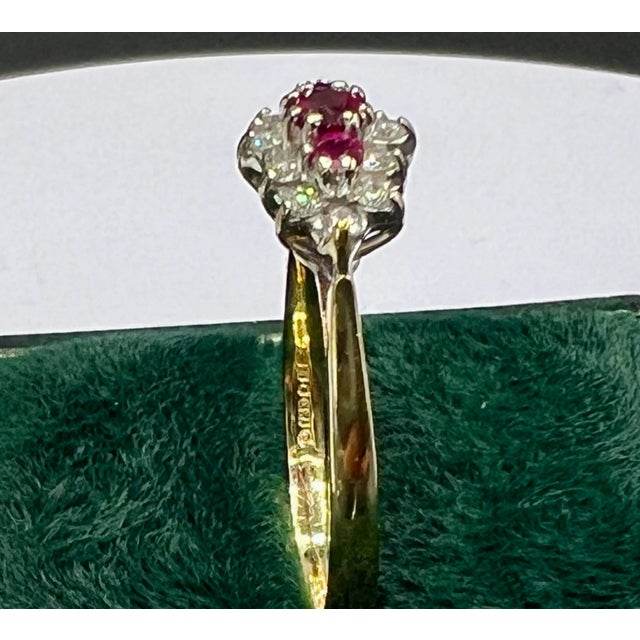 Vintage Ruby and Diamond Cluster Ring, 1980s For Sale - Image 14 of 15