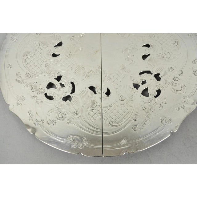 Vintage Gorham Yc49-1 Victorian Silver Plated Expanding Pot Trivet Hot Plate For Sale In Philadelphia - Image 6 of 11