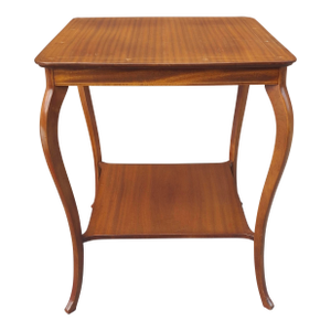 William B. Moses & Sons Inlaid Mahogany Two-Tier Side Table, Circa 1890s