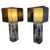 PAIR OF TABLE LAMPS, STUDIO LANTERN second half of the 20th century. Smoked glass base, square lamp shade