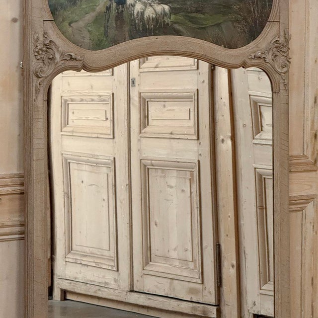 19th Century Country French Louis XV Stripped Oak Trumeau Mirror For Sale - Image 12 of 18