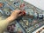 Blue and Burgundy Bokhara Wool Runner Rug With Tribal Gul Motifs, 2'11" X 9'7" For Sale - Image 13 of 17