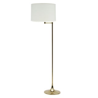 Laurel Brass Tulip Floor Lamp with Swing Arm For Sale
