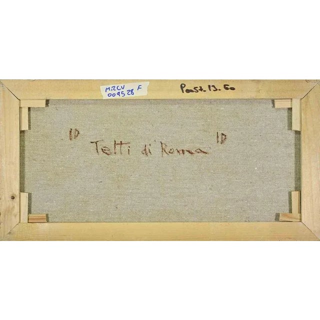 Pino Romanò, Roofs in Rome, Oil Painting, 1990s For Sale - Image 3 of 4