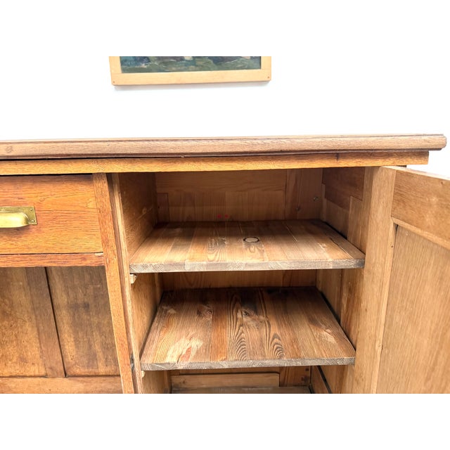 Double-Sided Oak Shop Counter, 1890s For Sale - Image 17 of 18