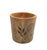 Vintage Mid-Century Hand-Carved Teakwood Cache Pot – Etched Botanical Vine Motif For Sale - Image 4 of 12