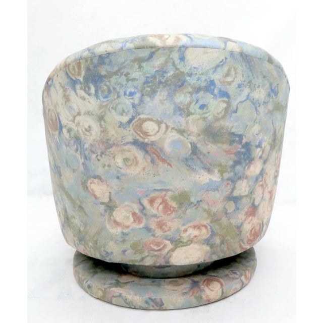 Textile Thayer Coggin Swivel Scallop Shape Back Tilt Rocking Lounge Chair For Sale - Image 7 of 9