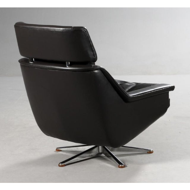 Made in Denmark and designed by Werner Langenfeld for Esa Mobler, stunningly beautiful lounge chair, upholstered in soft...