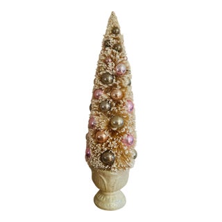 1980's Vintage Potted Bottle Brush Tree, 19" Tall For Sale