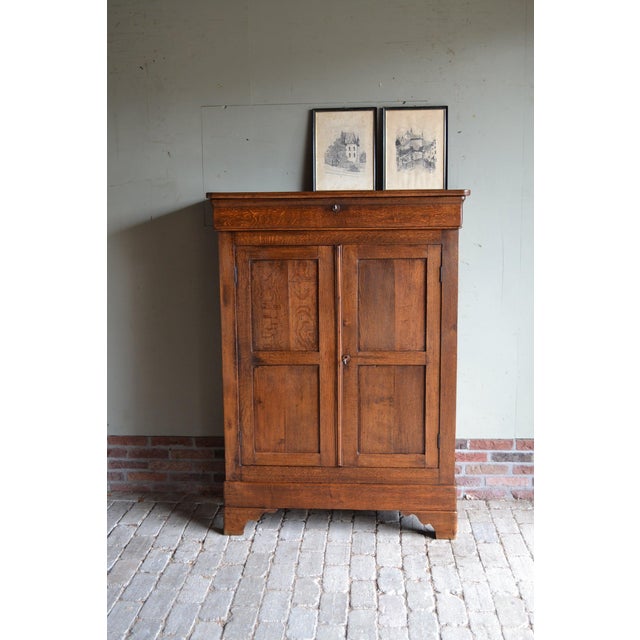 Antique Oak Louis Philippe Girls Wardrobe For Sale - Image 11 of 11