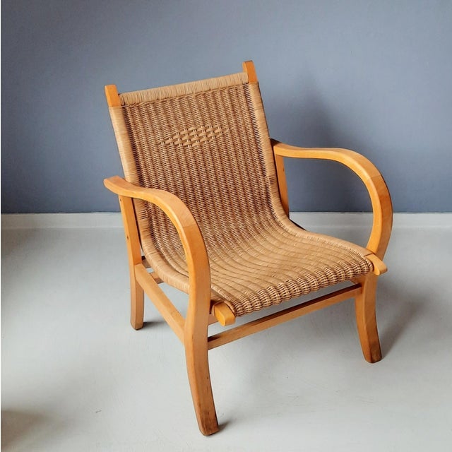 Bauhaus Wood and Cane Lounge Chair by Erich Dieckmann, 1930s For Sale - Image 3 of 9