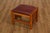 High Quality American Made Solid Oak Footstool or Ottoman with Leather Upholstered Cushion