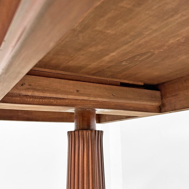 Wood Vintage Italian Art Deco Extendable Wooden Console Table, 1970s For Sale - Image 7 of 15
