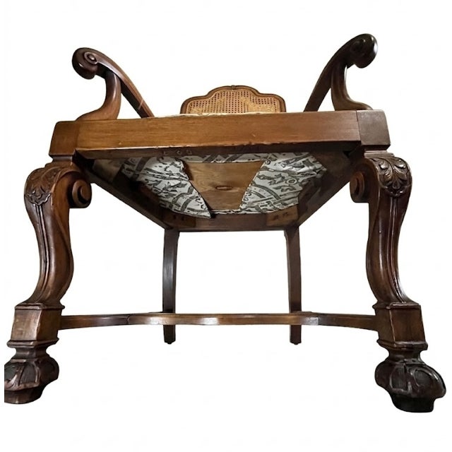 Pair of Early 20th Century Louis XV Style Walnut Cane-Back Accent Chairs For Sale - Image 9 of 18