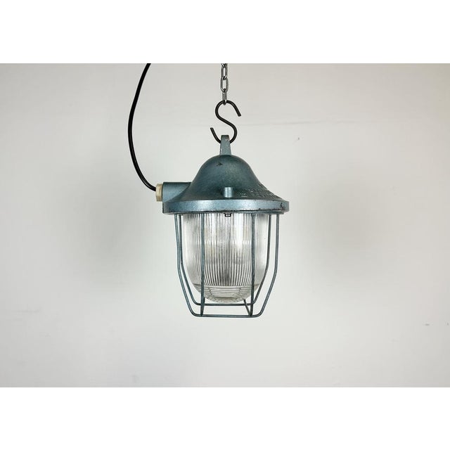 1960s Blue Industrial Bunker Light from Polam Gdansk, 1970s, 1960s For Sale - Image 5 of 15
