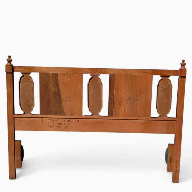 1960s Mid-Century Carved Wood Full-Size Headboard For Sale - Image 11 of 14