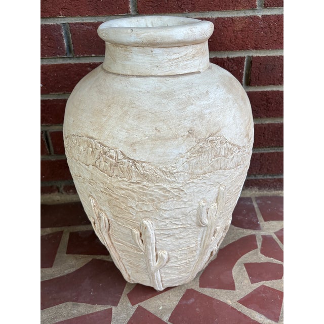 Sculpture Materials 1980s Southwestern Cactus Plaster Floor Vase For Sale - Image 7 of 10