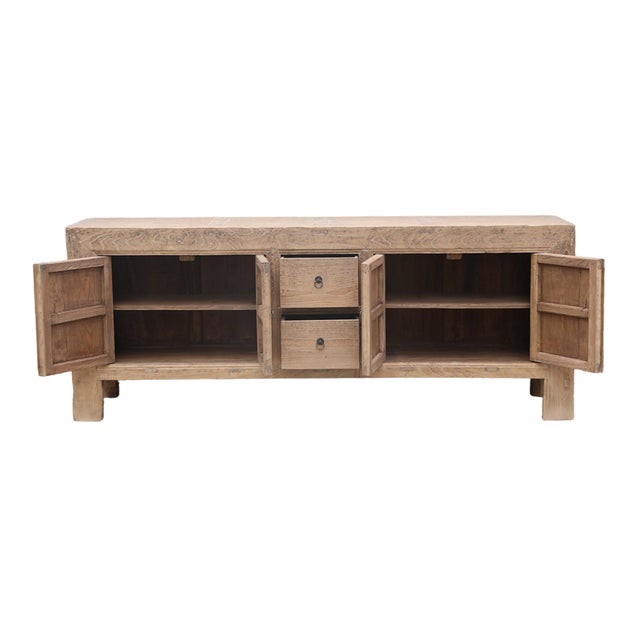 Vintage Chinese Pine Cabinet For Sale - Image 4 of 5