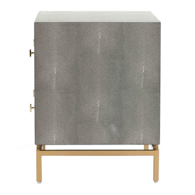 Transitional Pesce Shagreen Nightstand For Sale - Image 3 of 9
